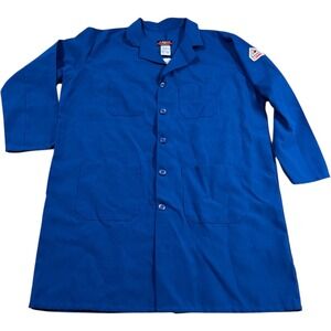 Bulwark‎ FR Flame Resistant Nomex Royal Blue Lab Coat Work Coverall XL-RG